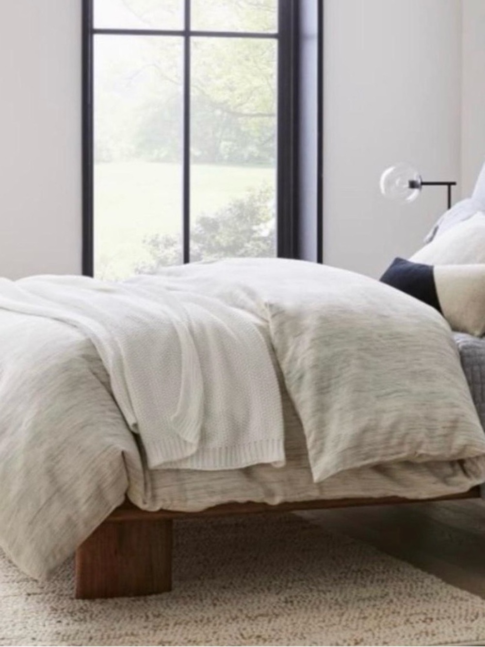 West Elm Heathered Melange Duvet Cover  Queen Size